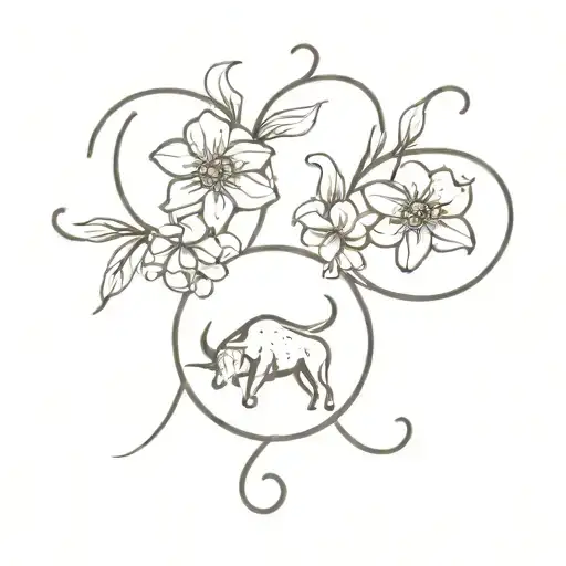 Sagittarius And Taurus With Flowers