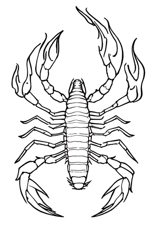 Scorpion In Flames Of Fire