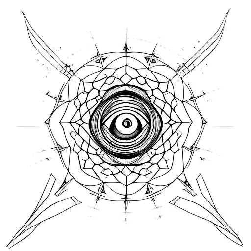 Symmetric Eye Spiral And Star