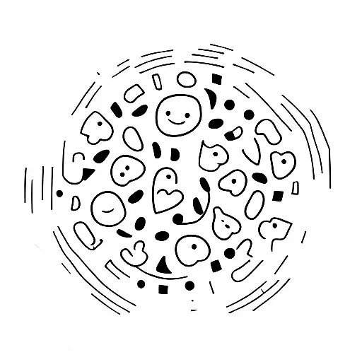 A Circle With People And Animals In It