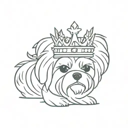 Maltese Dog With Crown