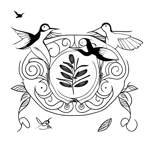 Vine With Hummingbirds On The Forearm