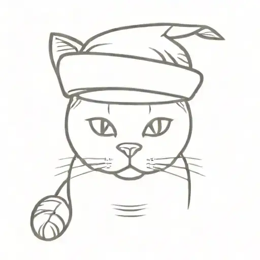 Cute Chunky Tabby Cat Wearing A Fez Hat