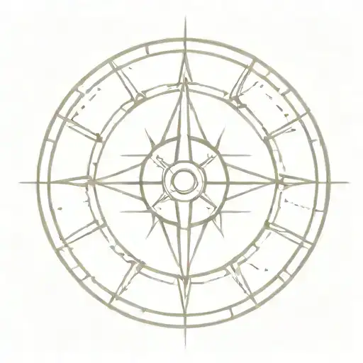 Bicycle Wheel With Compass Rose Spokes Symbolizing Adventure And Exploration