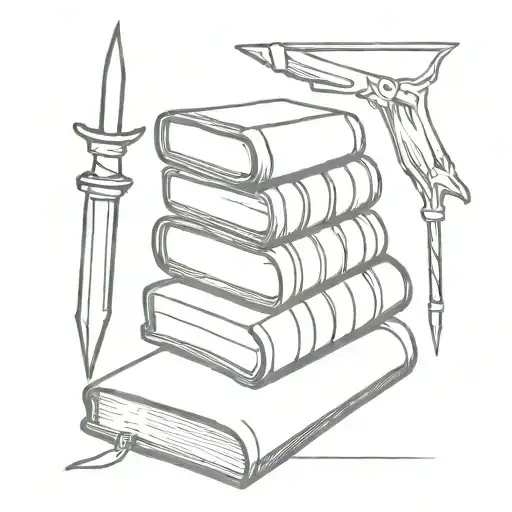 Books Stabbed By A Dagger