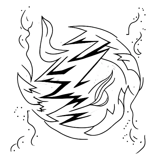 Lightning Bolt With Fire