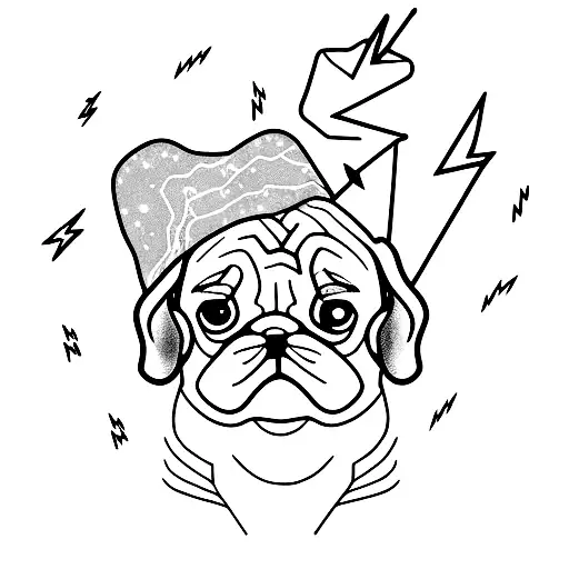 Pug Dog With Lightning Bolt