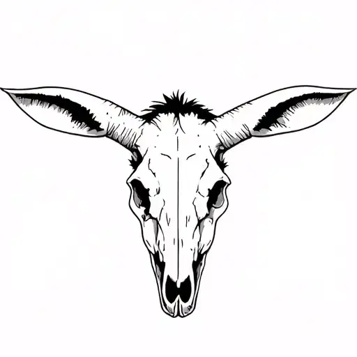 Donkey Skull With Ears Front