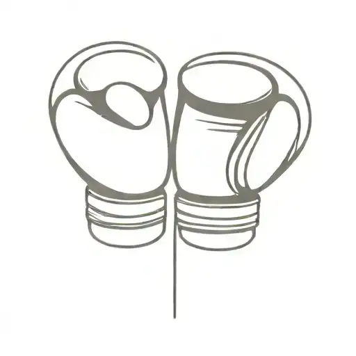 A Minimalist Tattoo Of A Pair Of Boxing Gloves Forming The Shape Of A Christian Cross