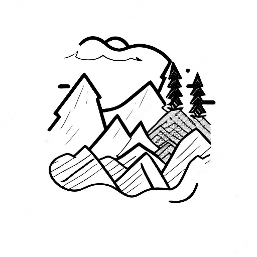 Man Hiking A Steep Trail With Mountains In The Background