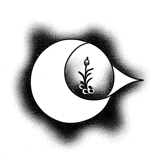 Half Moon With Flowers