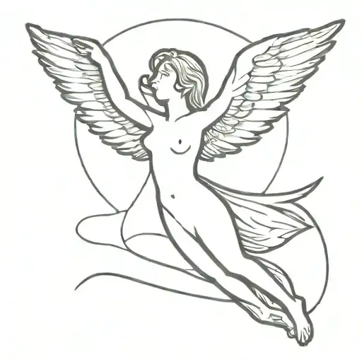Tattoo Of Falling Angel