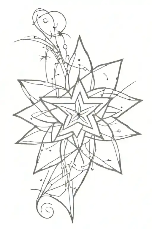 Star Of Innana With Unalome