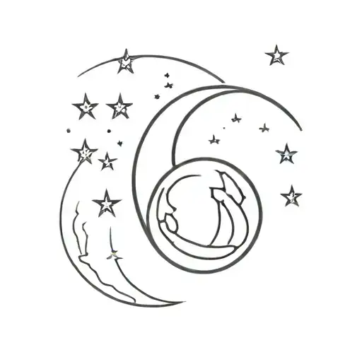 Firs Quarter Moon With The Pan Flag As Star Outlines