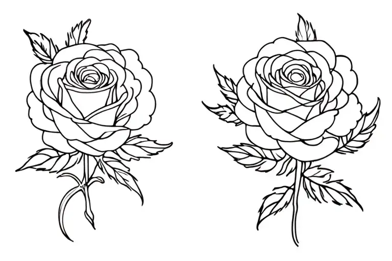 Dagger Piercing Rose Flowers
