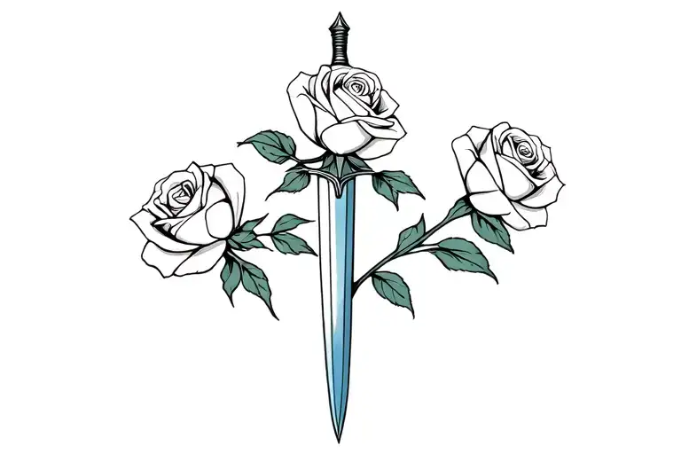 Three Roses On A Dagger Blade