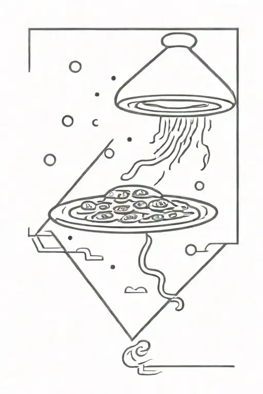 Pizza And Chef Abducted Into Ufo Red Beam