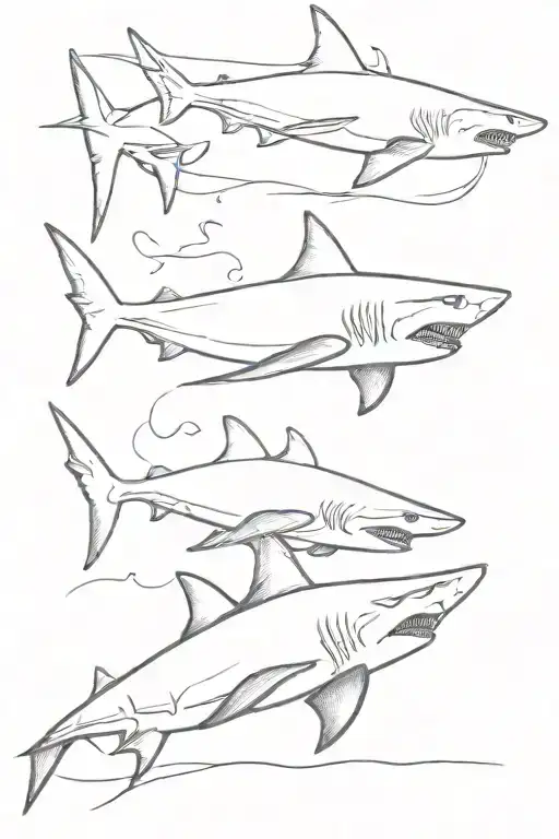 Shark Swimming Together