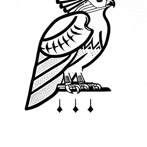 Egyptian Falcon With Pharao Crown On Head