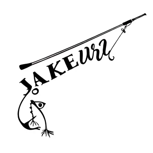 Fishing Rod With Jake Spelled In The Line