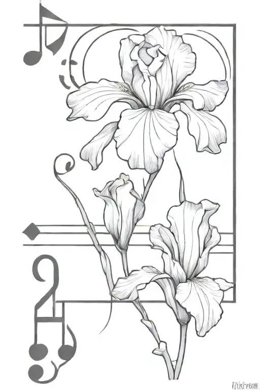 Iris And Music Notes