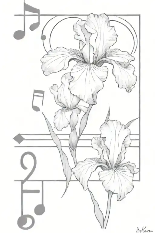 Iris And Music Notes