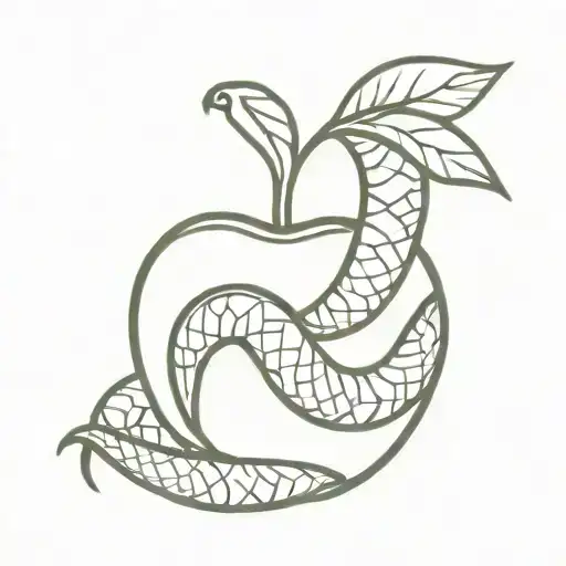 Snake Wrapped Around An Apple