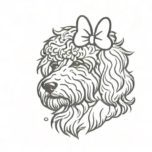 Sheepadoodle With Minnie Mouse Ears