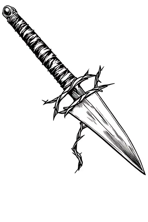 Sword And Barbed Wire Wrapped