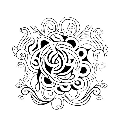 Simple Black Tattoo With The Meaning Of Power And Peace