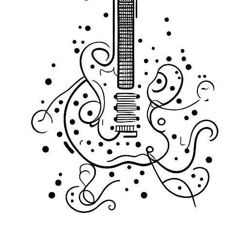 Minimalistic Guitar With The Shape Of Its Body As The Music Symbol