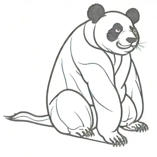 Panda Whole Body Rendered One-line