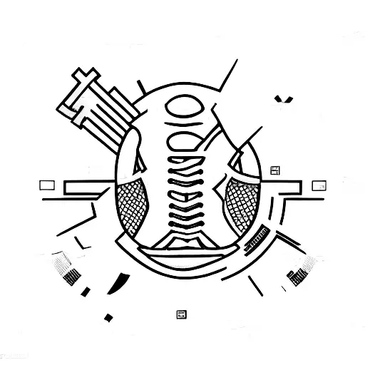 A Minimalist Tattoo Of Travis Scott Performing On A Soccer Pitch