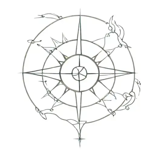 Sun Moon Compass Surrounded
