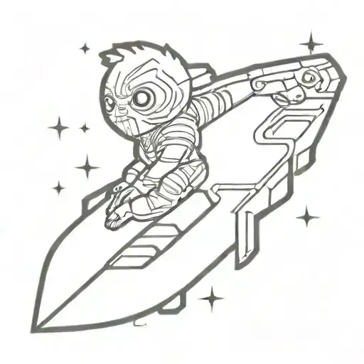 Guardians Of The Galaxy With Spaceship