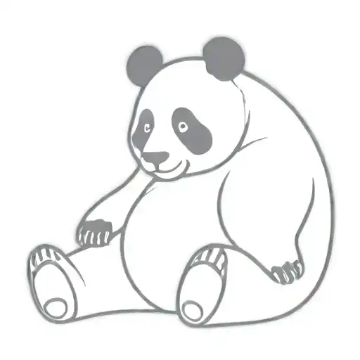 Panda Whole Body Rendered One-line