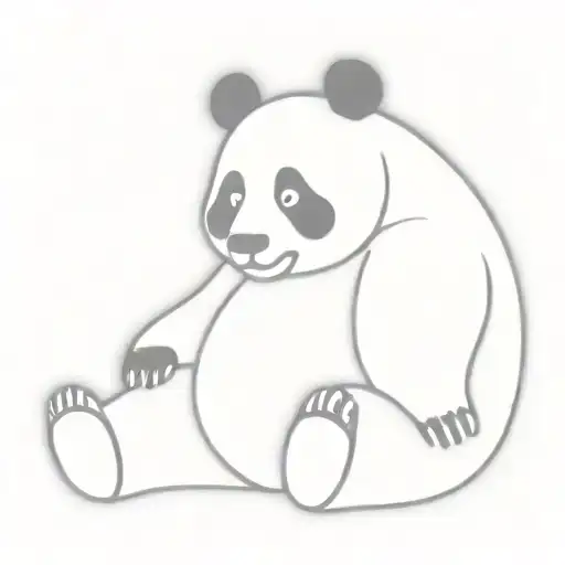 Panda Whole Body Rendered One-line
