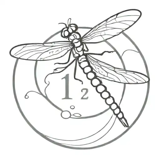 Dragonfly In A Circle With Number 17 Written