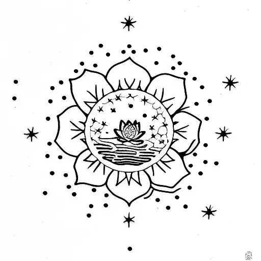 Tiny Water Lily With Cancer Stars Constellation