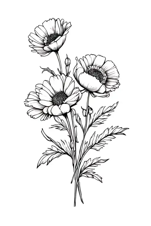 Poppy Peony Daisy Bouquet