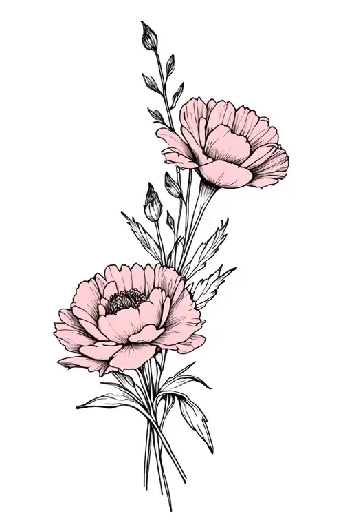 Poppy Peony Daisy Gladiolous Bouquet Wrapped