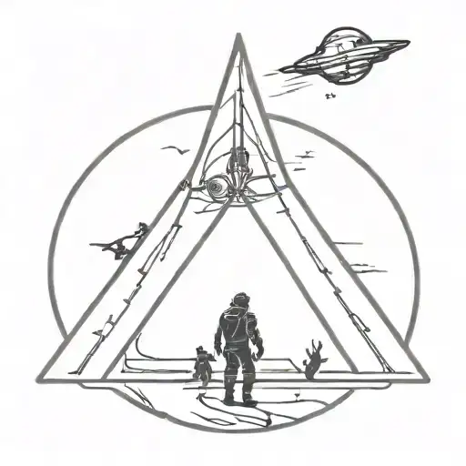 Guardians Of The Galaxy Silhouettes Intertwined With Spaceship Round Shape