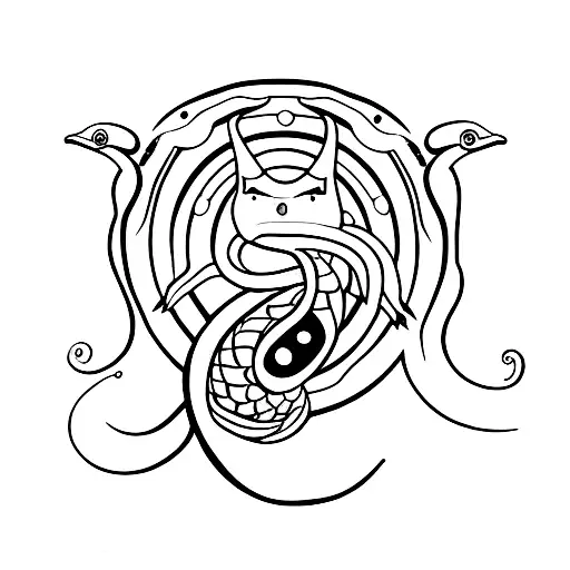 Serpent With Moon