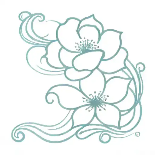 Flower In Water Waves