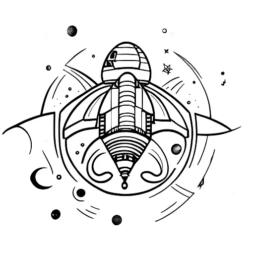 Space Shuttle With A Moon