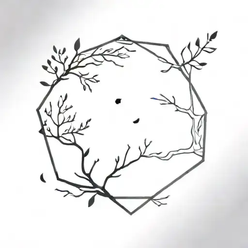 Forest Moon Branches Hexagonal