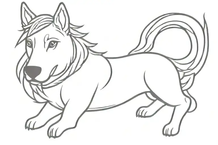 Tattoo For My Dog Named Charlie With Unicorn Horn Built Into It