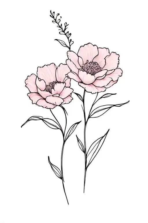 May And December Birth Flowers Joined Together