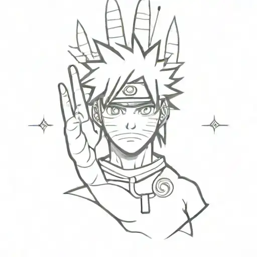 Naruto Themed Hand Tattoo With All Of Main Characters