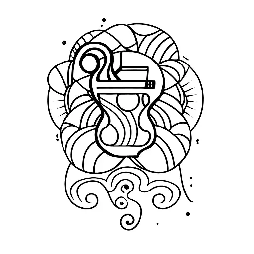 A Guitar Silhouette With A Sunset Beach Backdrop